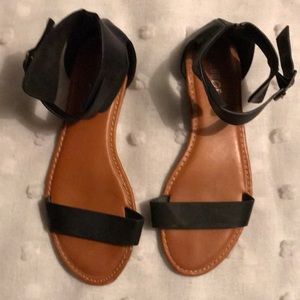 Black Thick Strapped Sandals 9